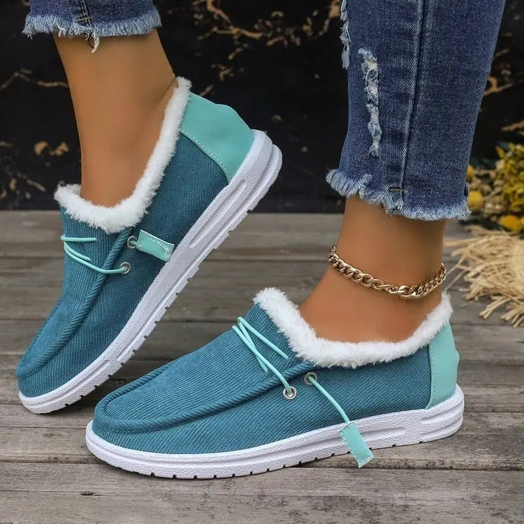 Havenholt Velvet Lined Slip-On Winter Shoes with Grip Sole