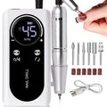 Nail Drill with LED Display and 6 Milling Heads, 45,000 RPM