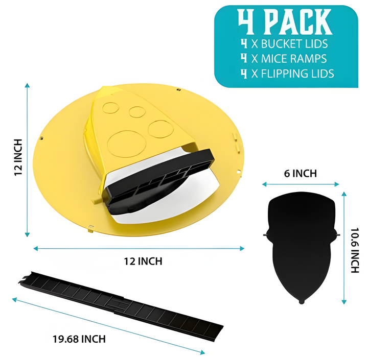 Havenholt 4 Pack Bucket Lid Mouse Trap