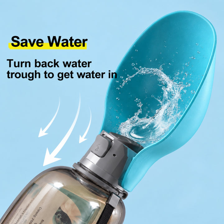 Travel Dog Water Bottle with Foldable Bowl, 27oz