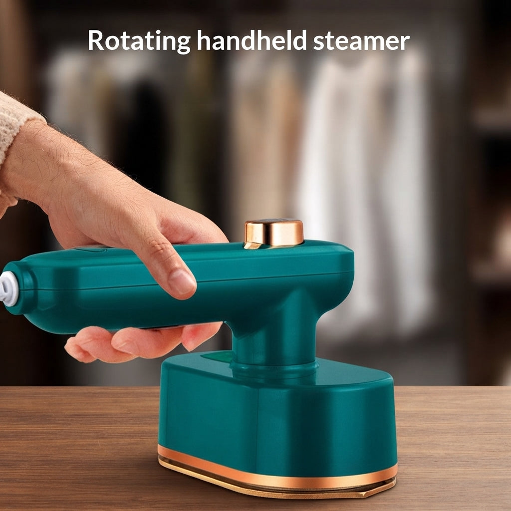 Travel Garment Steamer with Rotating Handle, Fast Heat, Visible Tank