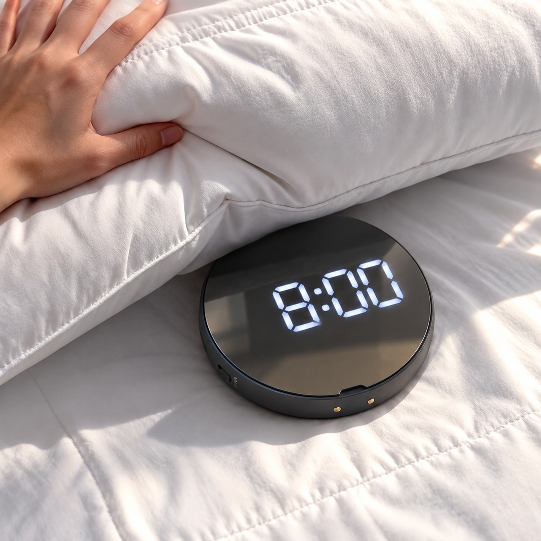 Vibrating Alarm Clock with 110dB Sound and Three Wake Modes for Heavy Sleepers