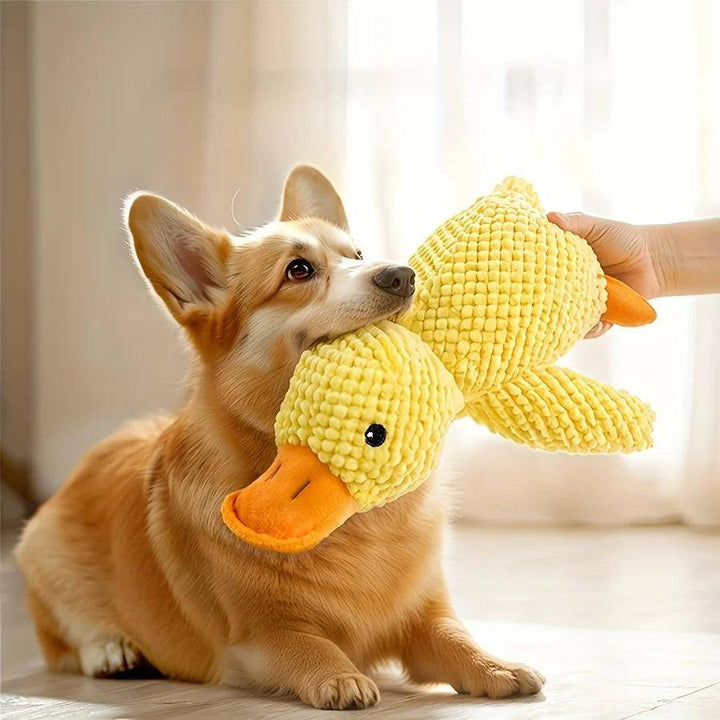 Havenholt Squeaky Fleece Duck Toy for Anxious Dogs