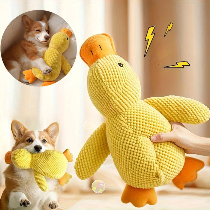 Havenholt Squeaky Fleece Duck Toy for Anxious Dogs