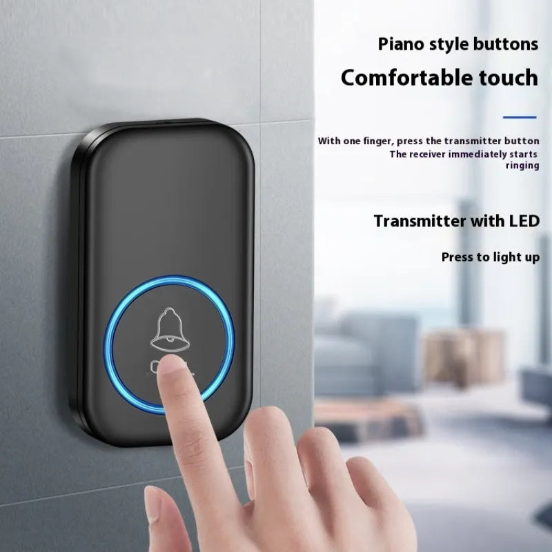 Wireless Smart Doorbell, No Camera, 1000ft Range, 58 Chimes, LED Indicator, Waterproof, Easy Install (M520 F55)