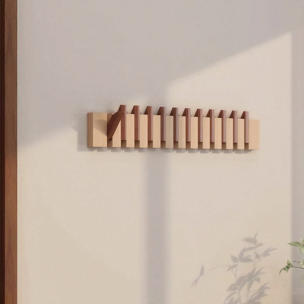 Wooden Wall Mounted Coat Rack and Coat Hook