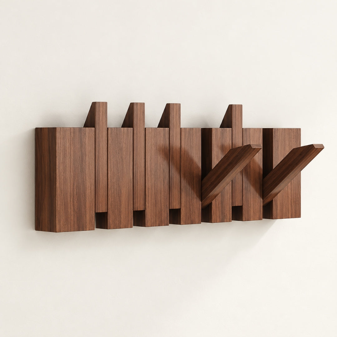Wooden Wall Mounted Coat Rack and Coat Hook