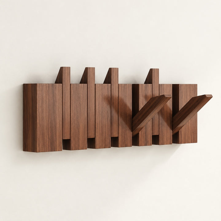 Wooden Wall Mounted Coat Rack and Coat Hook