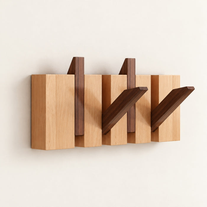 Wooden Wall Mounted Coat Rack and Coat Hook