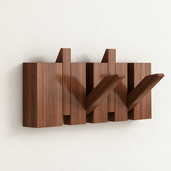 Wooden Wall Mounted Coat Rack and Coat Hook
