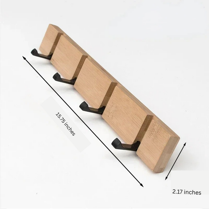 Wooden Wall-Mounted Coat Rack with Hidden Coat Hook