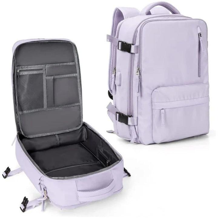 Travel Backpack with External Charging Port and Laptop Compartment, 35L Capacity