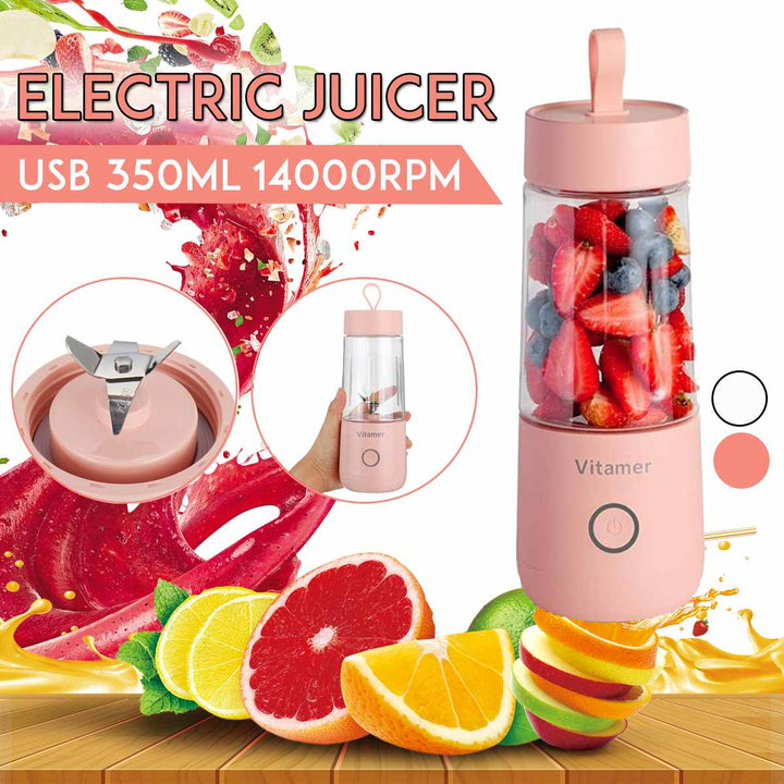 350ml Portable Blender Bottle, USB Rechargeable Smoothie Cup