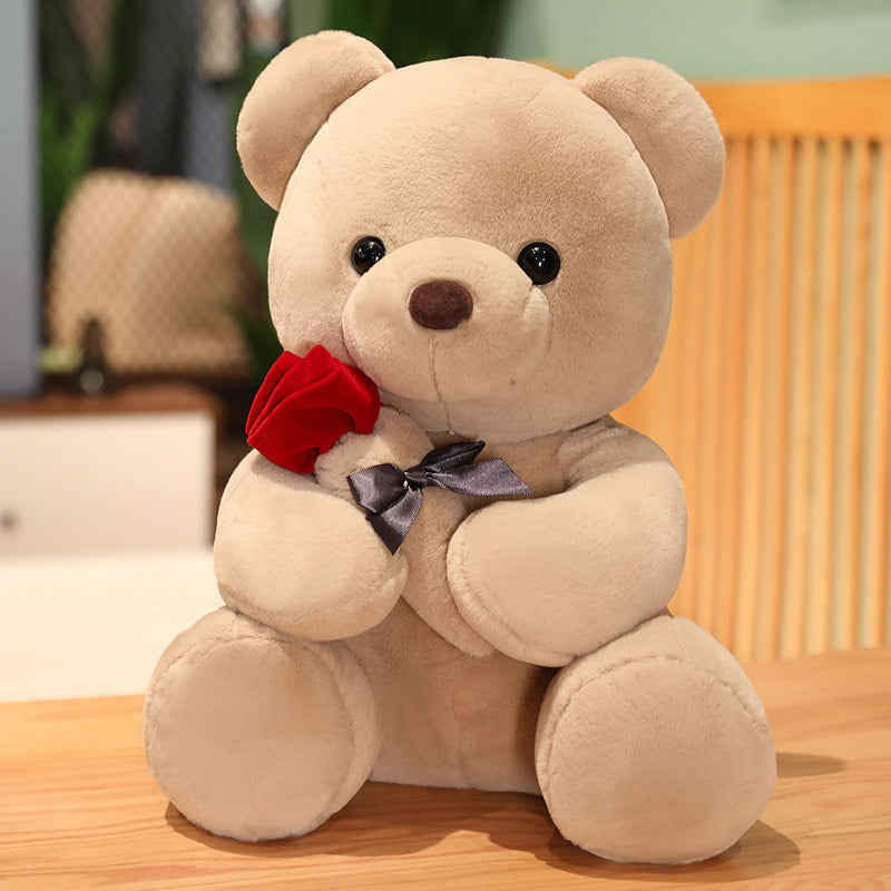 Rose Teddy Bear Plush Hug Pillow, Soft Toy in 23-45cm