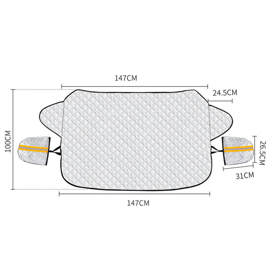 Windscreen frost cover with 4 insulating layers and foil top
