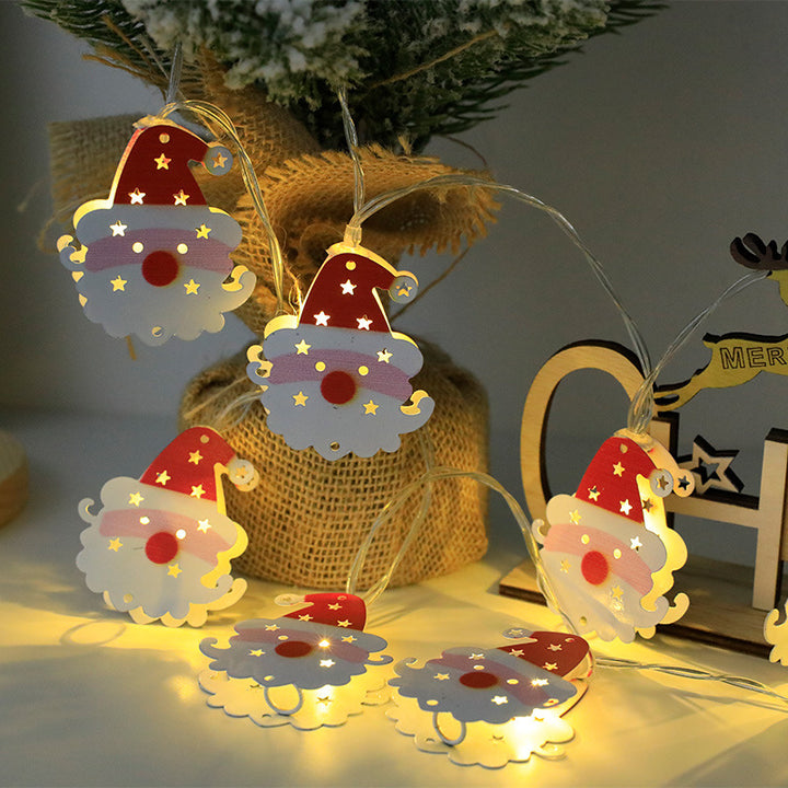 LED Christmas String Lights, Santa, Elk and Snowman Ornaments