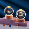3D solar system crystal ball night light – 6 or 8 cm with base