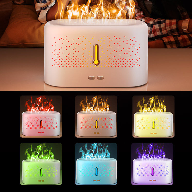 Ultrasonic Flame Aroma Diffuser, 200ml, Essential Oil Gift Set