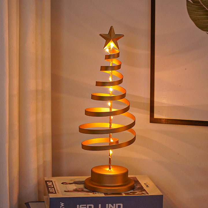 Gold metal LED Christmas tree lamp