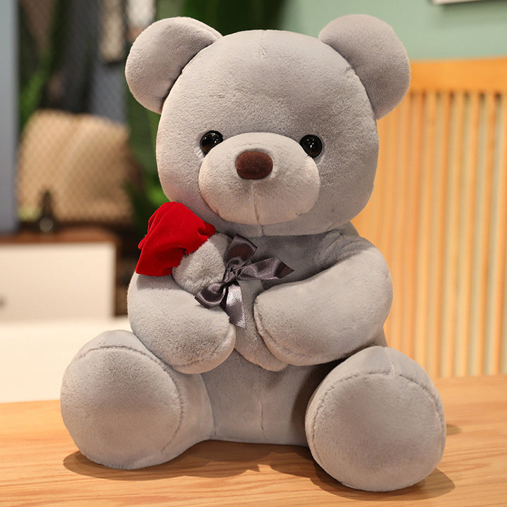 Rose Teddy Bear Plush Hug Pillow, Soft Toy in 23-45cm