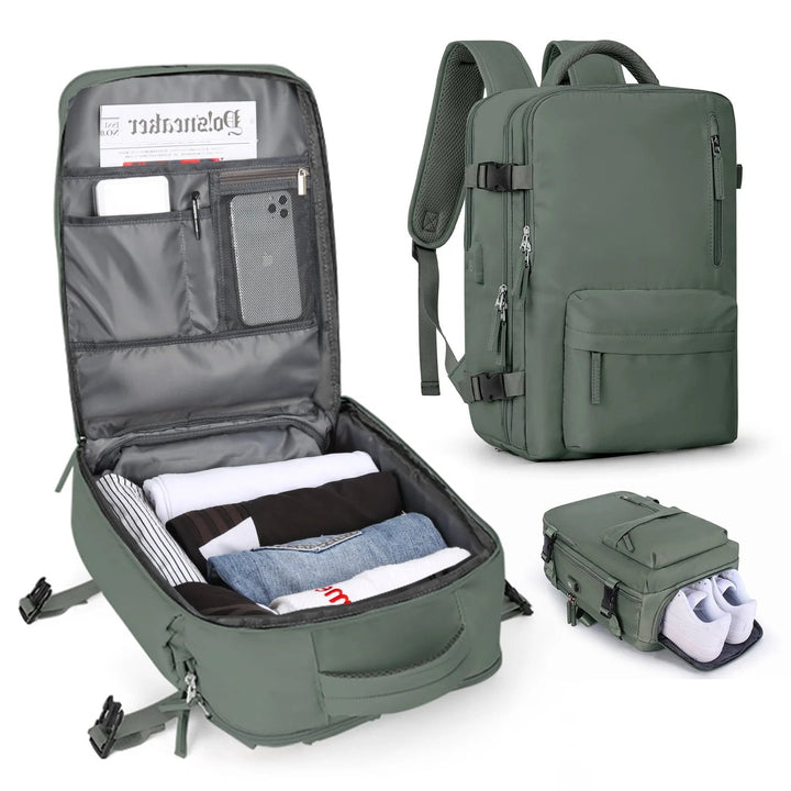 Havenholt 35L Travel Backpack with USB Port and Laptop Compartment