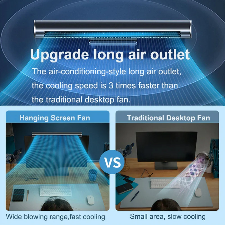 Havenholt USB Bladeless Monitor Fan with Clip Mount