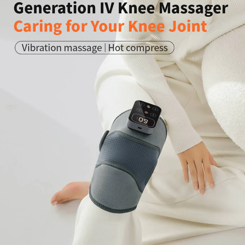 Cordless Knee Massager with Heat Vibration for Pain Relief