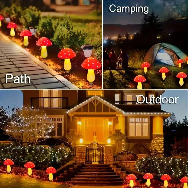 Havenholt Solar LED Mushroom Garden Lights, 12 Pack