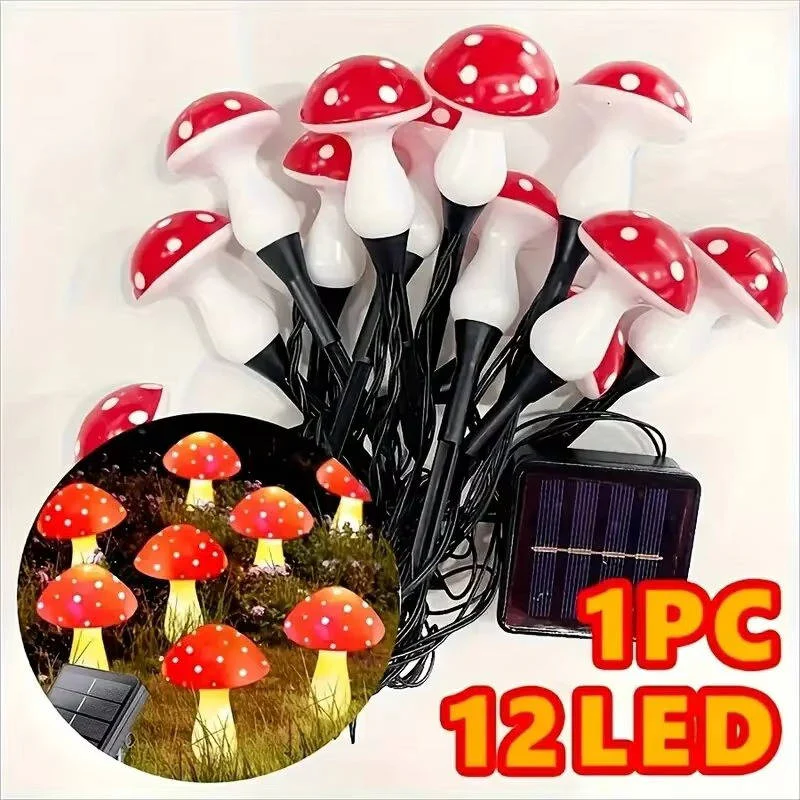 Havenholt Solar LED Mushroom Garden Lights, 12 Pack
