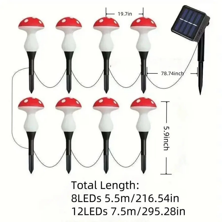 Havenholt Solar LED Mushroom Garden Lights, 12 Pack