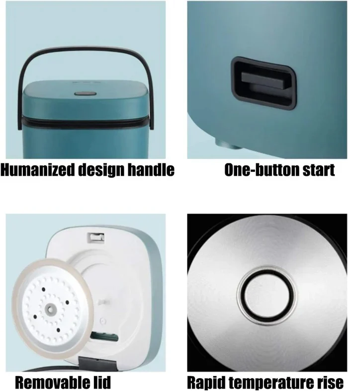 Mini Rice Cooker with Non-Stick Pot