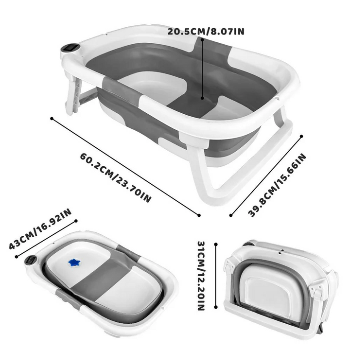 Foldable Newborn Bathing Tub with Temperature Indicator