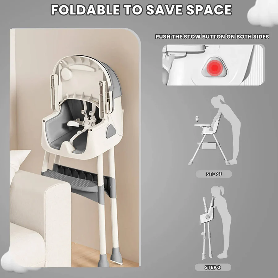 Adjustable Detachable Children’s Dining Chair with Soft Padded