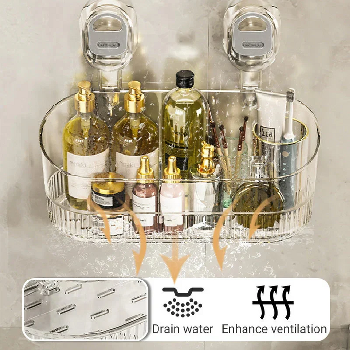 Havenholt Suction Cup Bathroom Storage Shelf, No Drilling