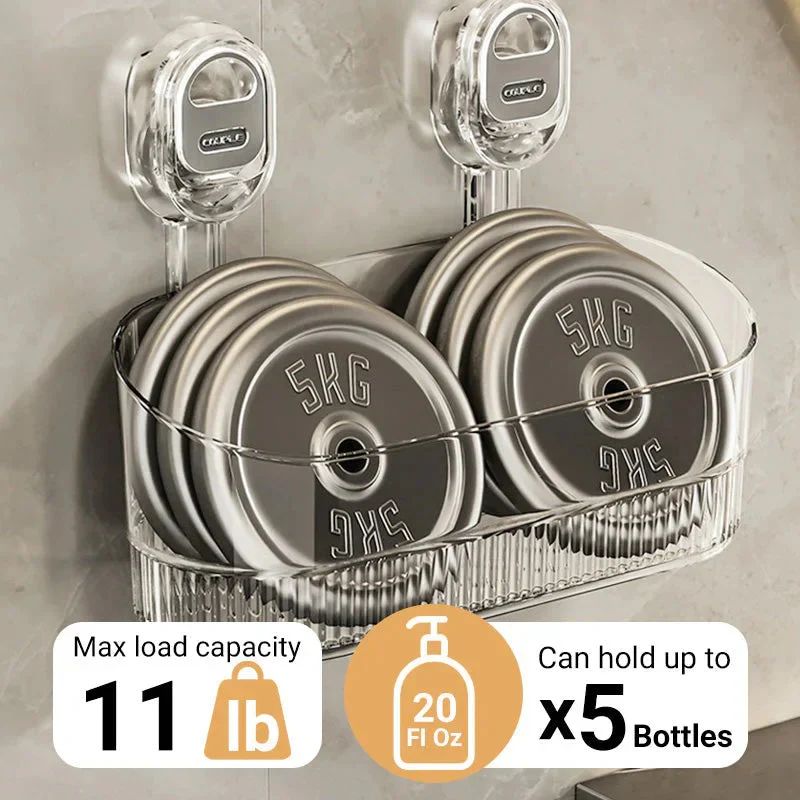 Havenholt Suction Cup Bathroom Storage Shelf, No Drilling