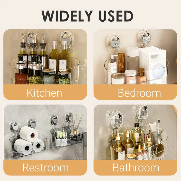 Havenholt Suction Cup Bathroom Storage Shelf, No Drilling