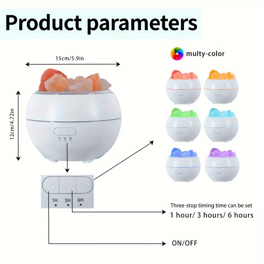 3 in 1 Salt Lamp Essential Oil Diffuser