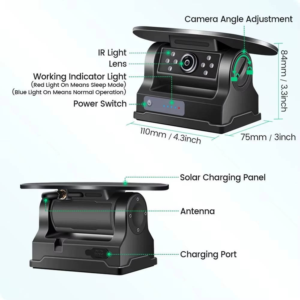 Havenholt Wireless Solar Reversing Camera with 7 Inch Monitor