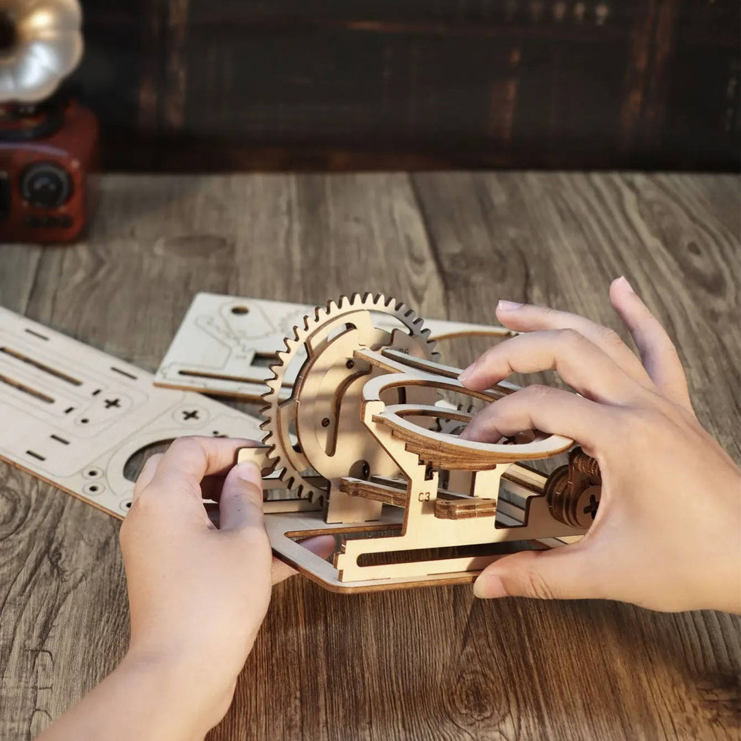 Havenholt Wooden Marble Run 3D Puzzle Kit with Working Gears