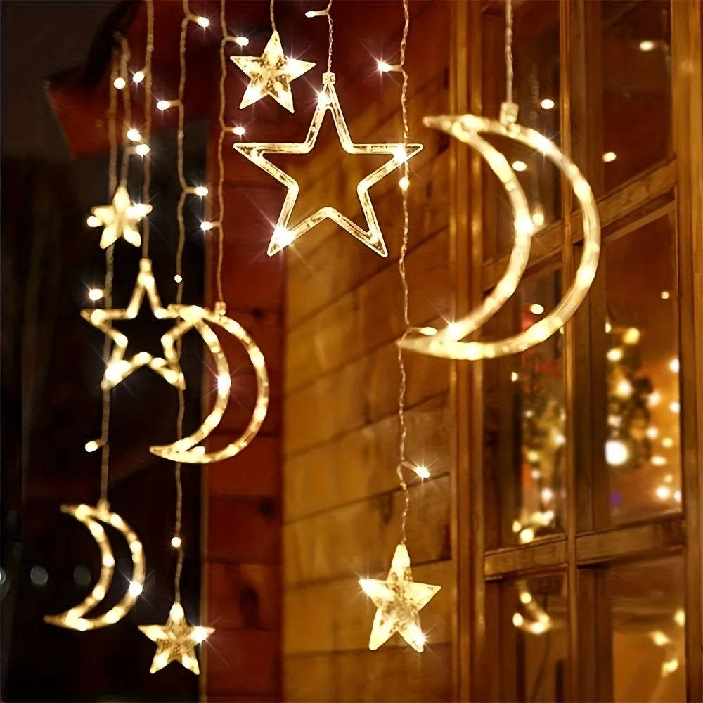 Havenholt Star and Moon LED Curtain String Lights