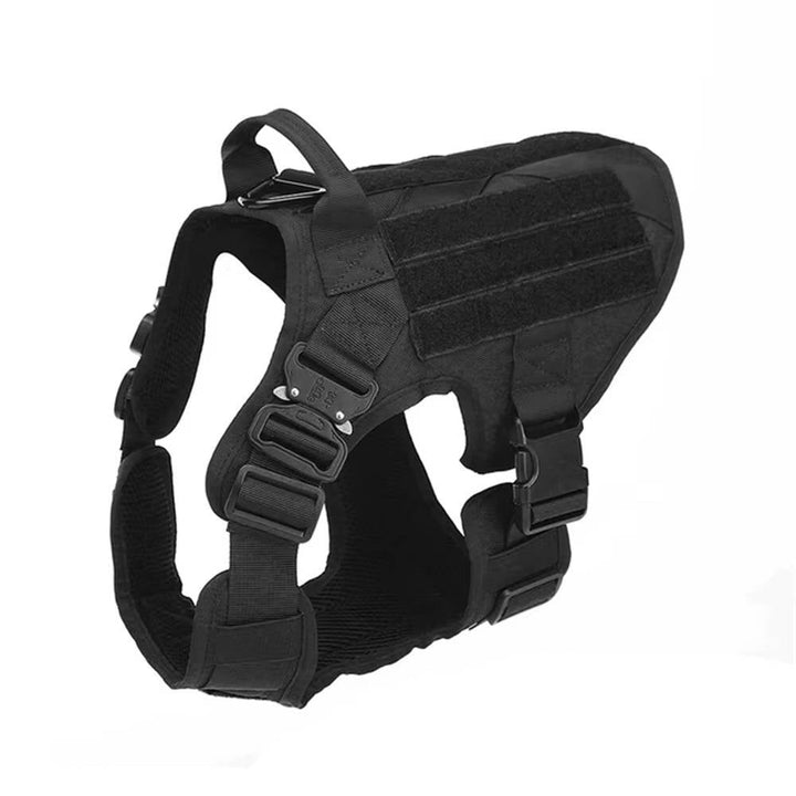 Tactical Military Dog Harness Set with Collar and Lead, Adjustable Training and Hunting Gilet for Medium and Large Breeds
