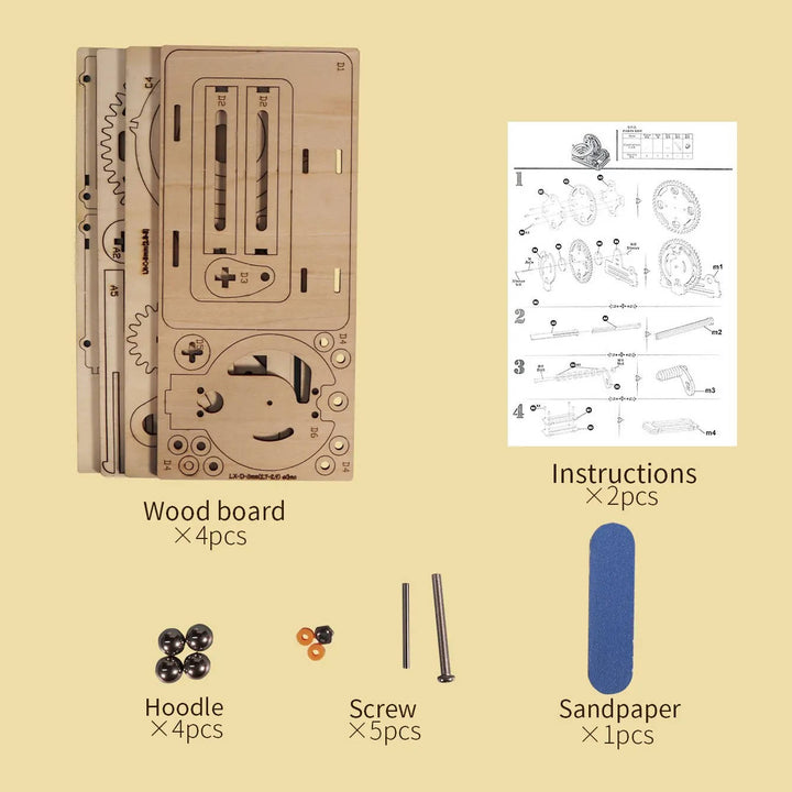 Havenholt Wooden Marble Run 3D Puzzle Kit with Working Gears