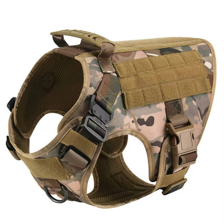 Tactical Military Dog Harness Set with Collar and Lead, Adjustable Training and Hunting Gilet for Medium and Large Breeds