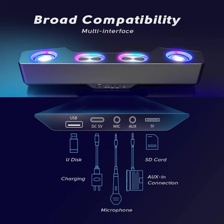 Havenholt Bluetooth RGB Desktop Speakers for Gaming