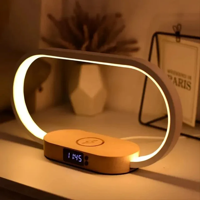 Havenholt Desk Lamp with Wireless Charger and Clock