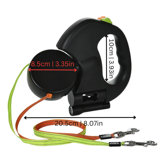 TangleFree Dual Dog Leash with LED Light and 360° Swivel