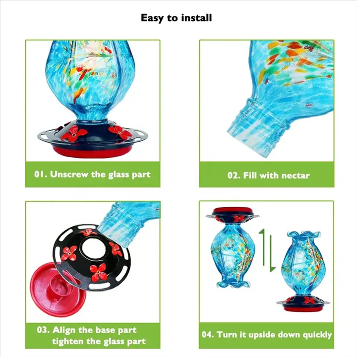 Glass Hanging Bird Feeder