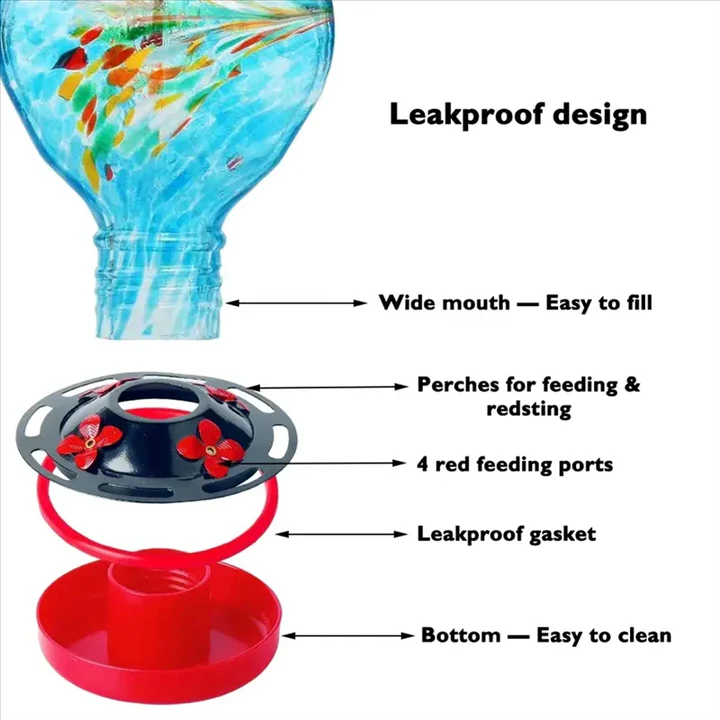 Glass Hanging Bird Feeder