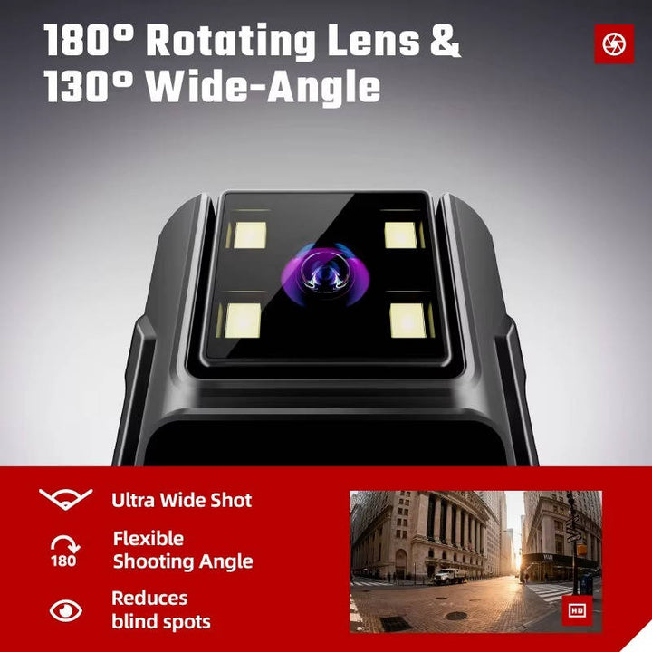 Havenholt 1080p Wearable Body Camera with 180° Rotating Lens