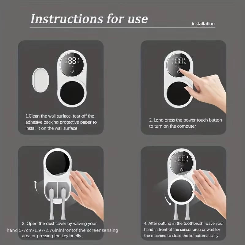 Havenholt Wall-Mounted UV Toothbrush Steriliser and Holder